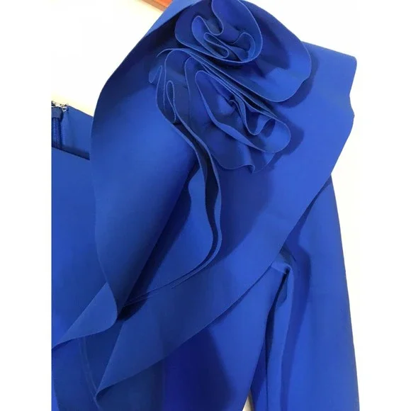 New Teri Jon by Rickie Freeman Cobalt Blue Formal Party Event Dress Sz6. $600